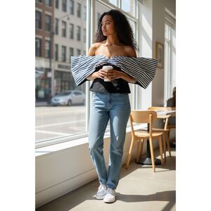 ROSIE ASSOULIN MAKE YOUR POINT TOP IN AWNING STRIPE NWT Size 8